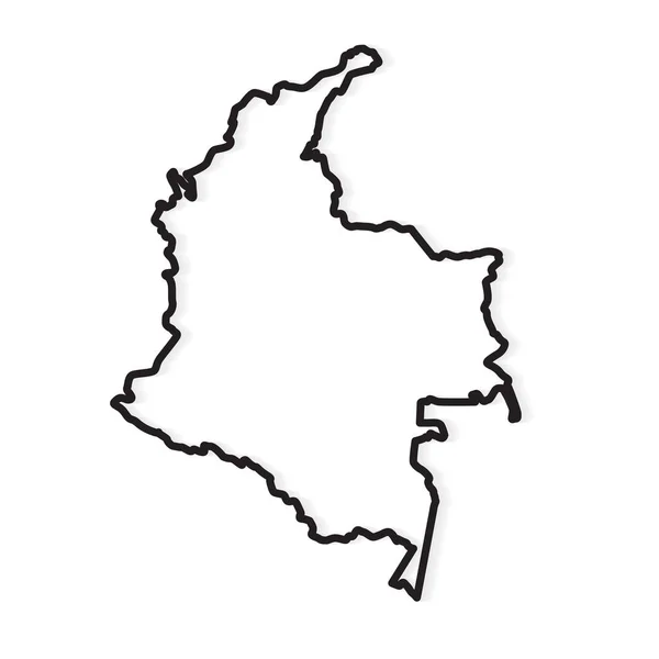 Contour noir de la carte colombie- illustration vectorielle — Image vectorielle