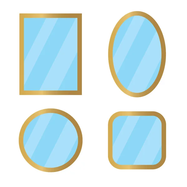 Conjunto de espejos icono- vector ilustración — Vector de stock