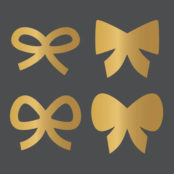 黄金の弓セット-ベクトル図 — ストックベクタ