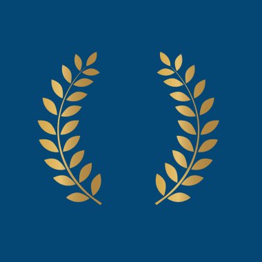 Altın defne çelengi simgesi - vektör illüstrasyonu