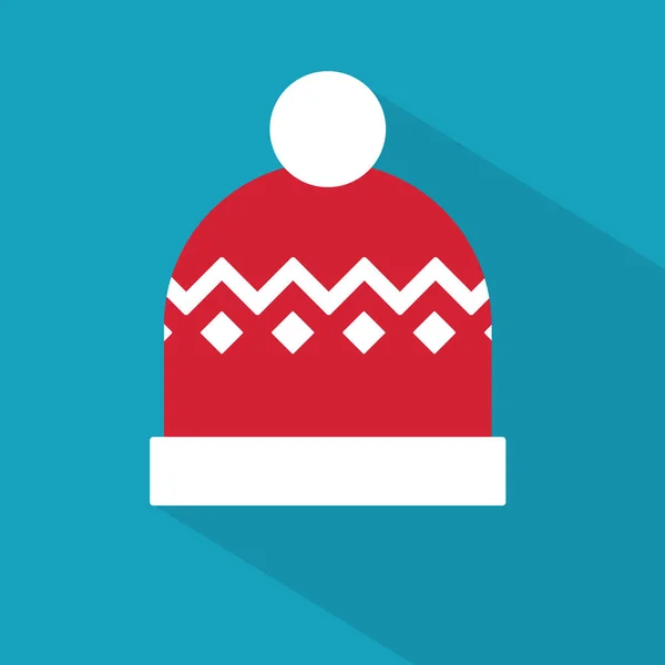 暖かい冬の帽子のアイコン-ベクトル図 — ストックベクタ