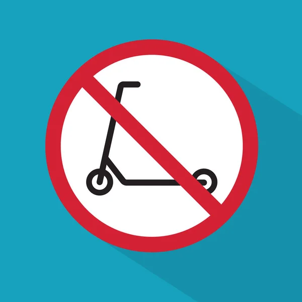 Kein Kick-Scooter erlaubt Icon-Vektor Illustration — Stockvektor