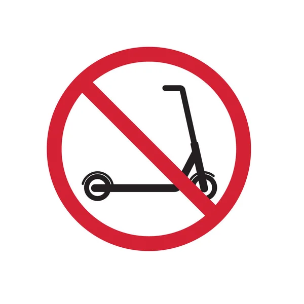 Kein Kick-Scooter erlaubt Icon-Vektor Illustration — Stockvektor