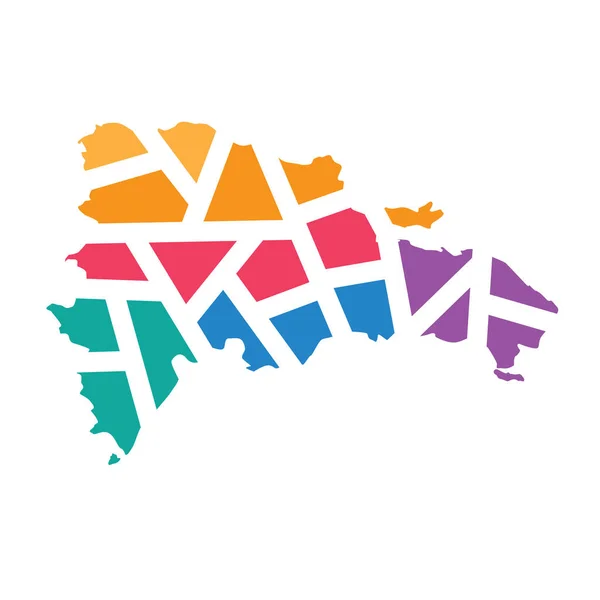 다채 로운 기하학적 도미니카 공화국 지도 — 스톡 벡터