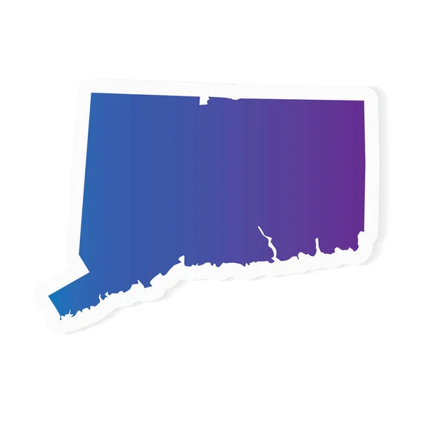 Gradient Carte du Connecticut illustration vectorielle — Image vectorielle