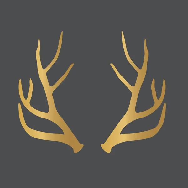 Golden deer antlers icon- vector illustration — Stock Vector