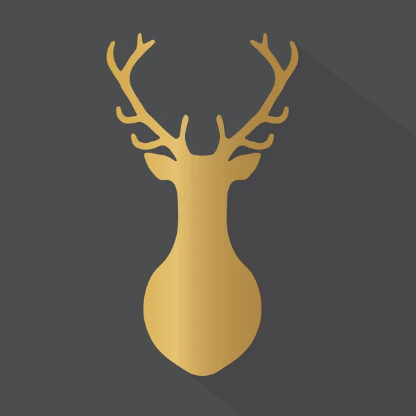 Golden deer with antlers icon- vector illustration — Stock Vector