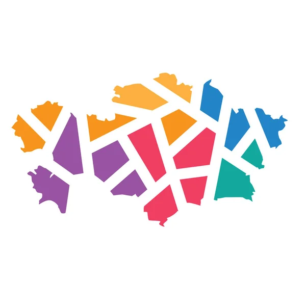Kleurrijke geometrische Kazachstan kaart - vector illustratie — Stockvector