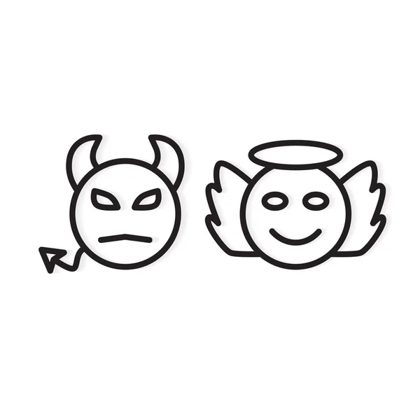 Teufel und Engel Ikone - Vektorillustration — Stockvektor