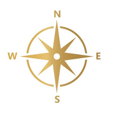 altın pusula simge-vektör çizimi