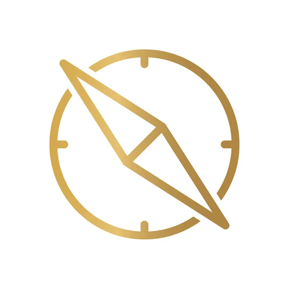 Goldenes Navigationszeichen Icon-Vektor Illustration — Stockvektor