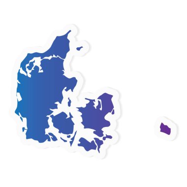 gradyan Danimarka harita- vektör illüstrasyonu