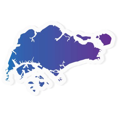gradyan Singapur harita- vektör çizimi