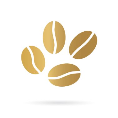 Altın kahve çekirdeği simgesi - vektör illüstrasyonu