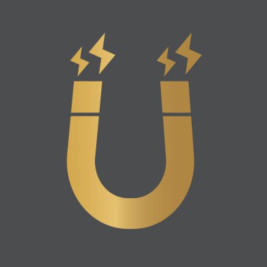 Altın mıknatıs simge-vektör çizimi