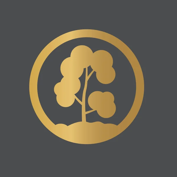 Иконка золотого дерева - векторная иллюстрация — стоковый вектор