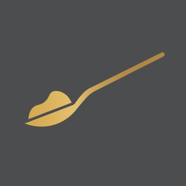 Altın kaşık simgesi - vektör çizimi