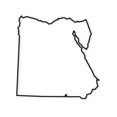Mısır haritasının siyah çizgisi - vektör çizimi