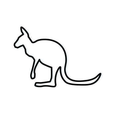 siyah kanguru simgesi-vektör çizimi