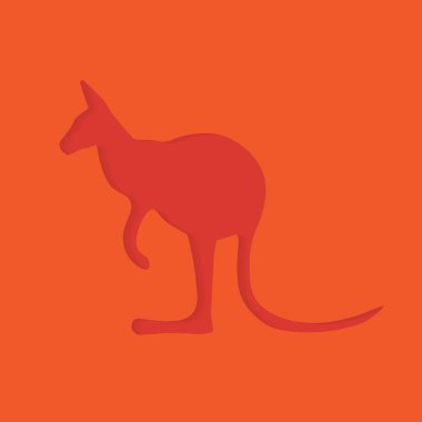 kırmızı kanguru simgesi - vektör çizimi