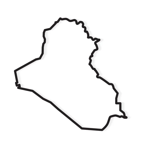 Contorno negro de la ilustración de mapas vectoriales de Irak — Vector de stock