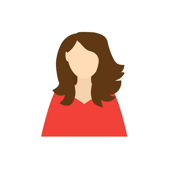 Frau mit üppigem Haar Icon-Vektor-Illustration — Stockvektor