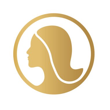 Çekici saçlı altın kadın ikon vektör çizimi