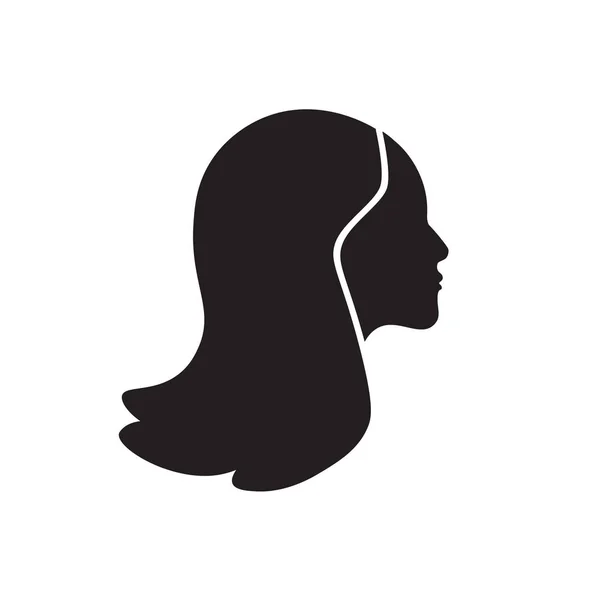 Femme aux cheveux luxuriants- illustration vectorielle — Image vectorielle