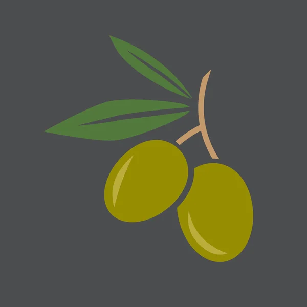 Verde aceitunas icon- vector ilustración — Vector de stock