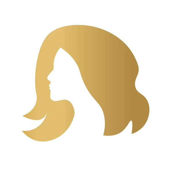 Femme dorée avec des cheveux luxuriants- illustration vectorielle — Image vectorielle