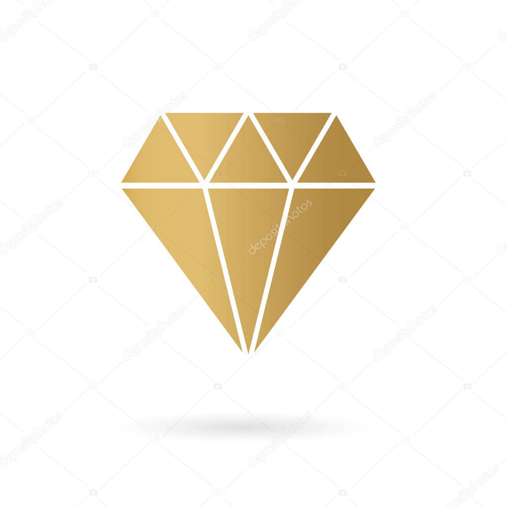golden diamond icon- vector illustration