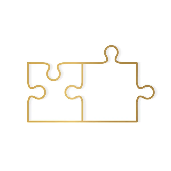 Goldenes Puzzleteil Icon-Vektor-Illustration — Stockvektor