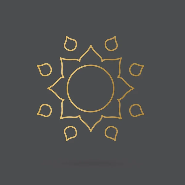 Goldene Diwali Blume Icon-Vektor Illustration — Stockvektor