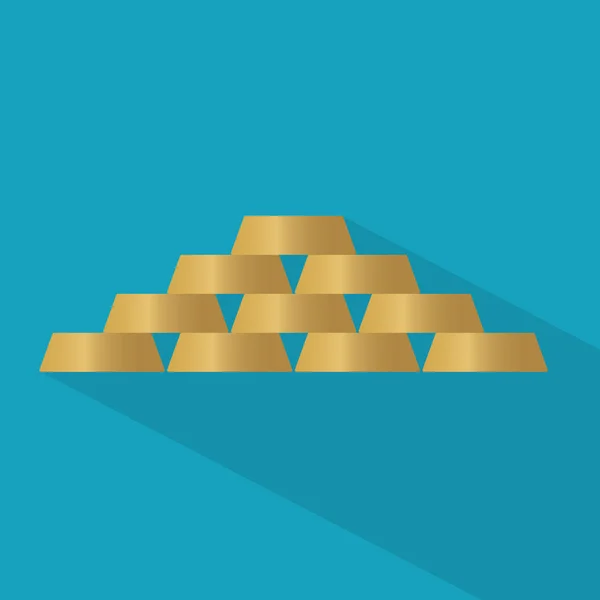 Stack of gold bars- vector illustration — Stock Vector