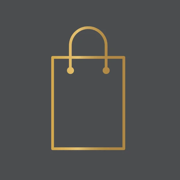 Golden shopping bag icon- vector illustration — Stock vektor