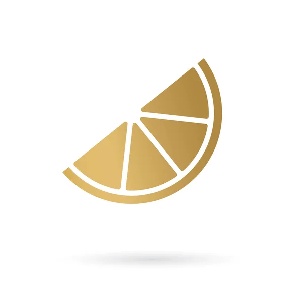 Goldene Orange, Zitronenfrucht Icon-Vektor-Illustration — Stockvektor