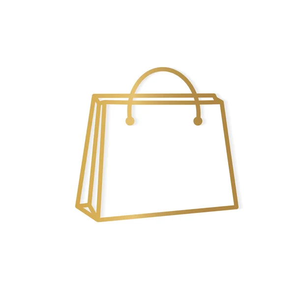 Golden shopping bag icon- vector illustration — Stock vektor