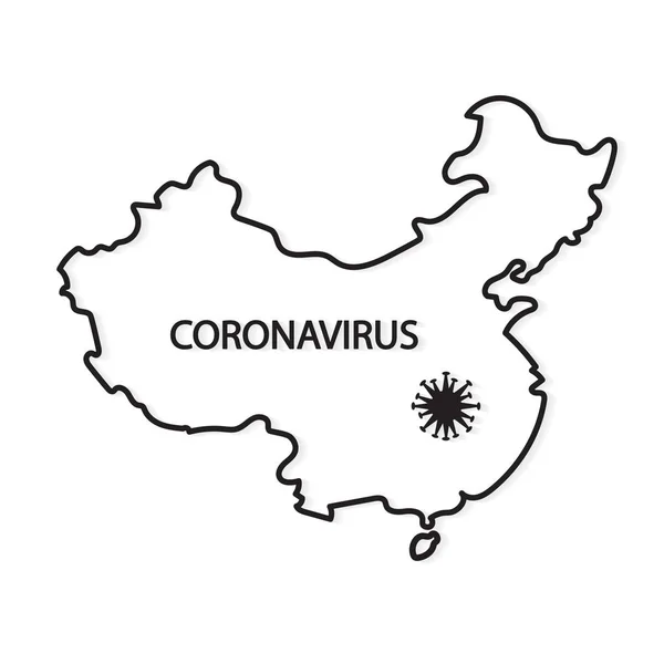 Concetto di nuovo coronavirus 2019 in Cina - illustrazione vettoriale — Vettoriale Stock