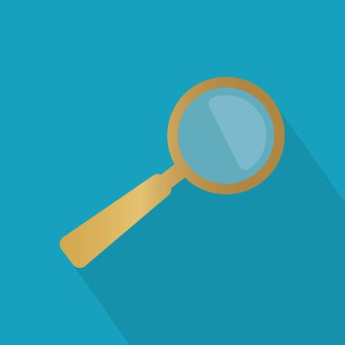 Altın büyüteç simge-vektör çizimi