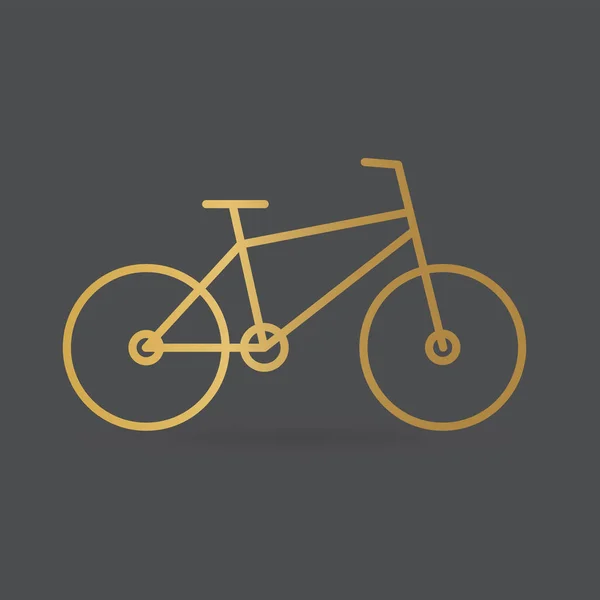 金色自行车图标-矢量插图 — 图库矢量图片