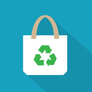 eko tekstil yeniden kullanılabilir alışveriş çantası - vektör illüstrasyonu