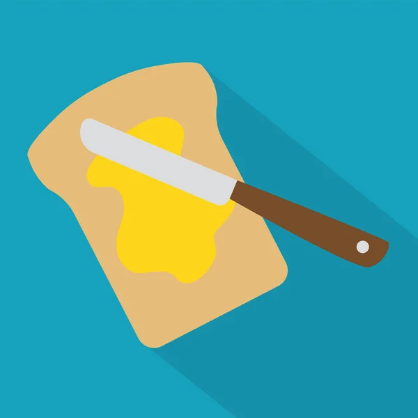Brood met boter icon- vector illustratie — Stockvector