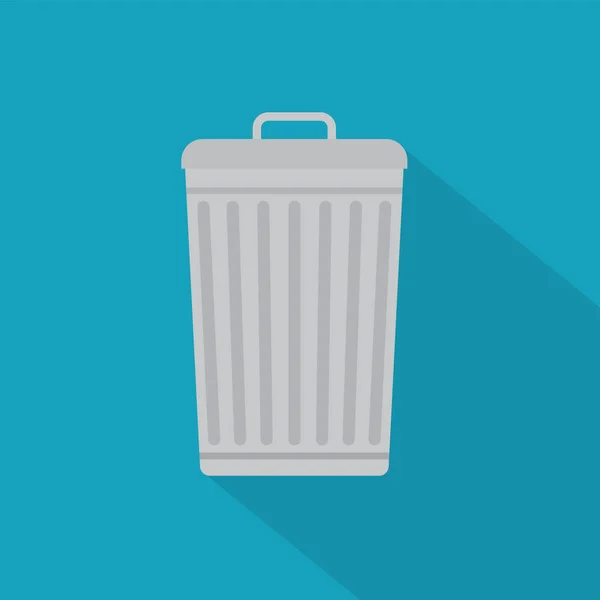 Metal trash bin icon- vector illustration — 스톡 벡터