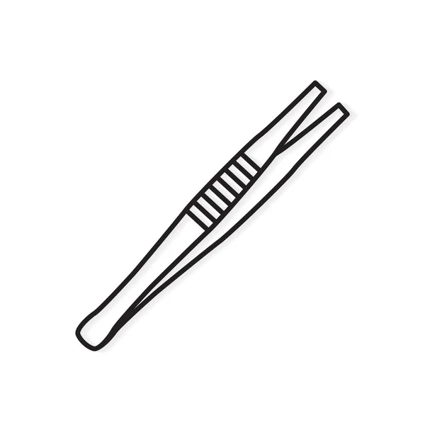 Steel tweezers icon- vector illustration — Stock Vector