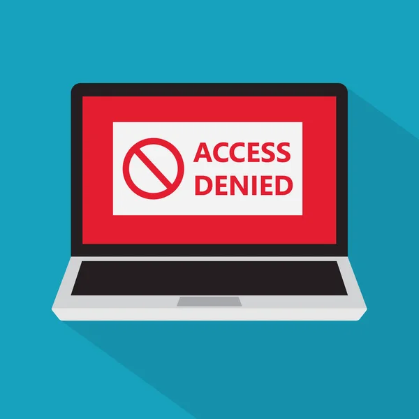 Access denied sign on a laptop screen icon- vector illustration — Stock Vector