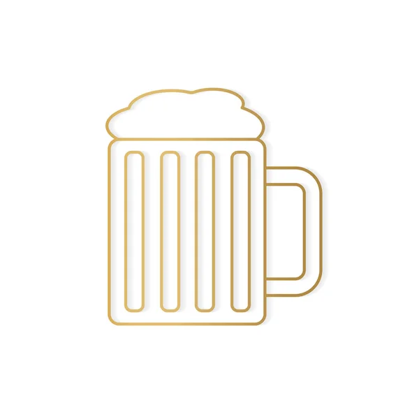 Pinta de oro de la cerveza icon- vector ilustración — Vector de stock