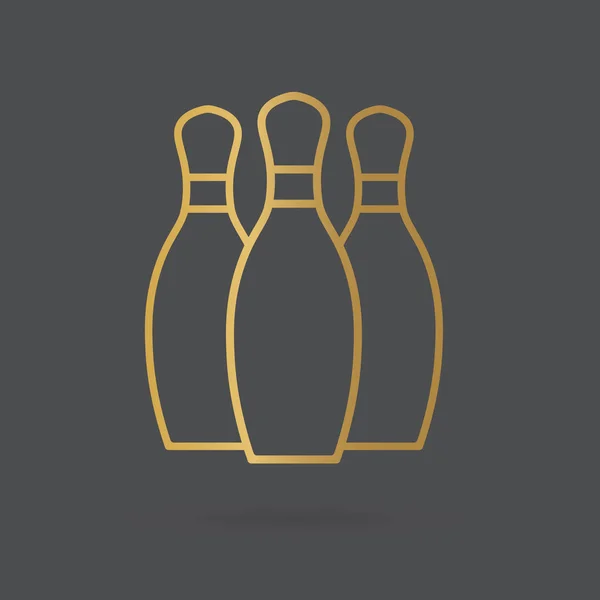 Zlatá bowlingová ikona- vektorová ilustrace — Stockový vektor