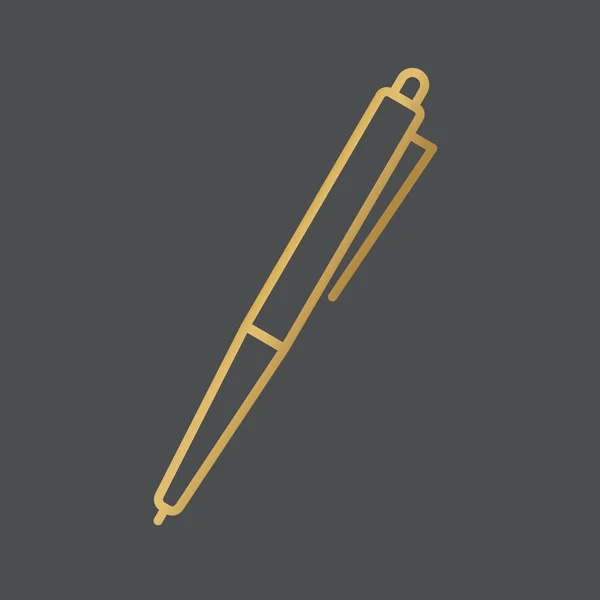 Gouden pen icon- vector illustratie — Stockvector