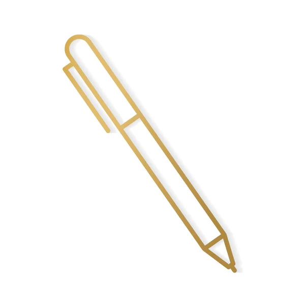 Gouden pen icon- vector illustratie — Stockvector