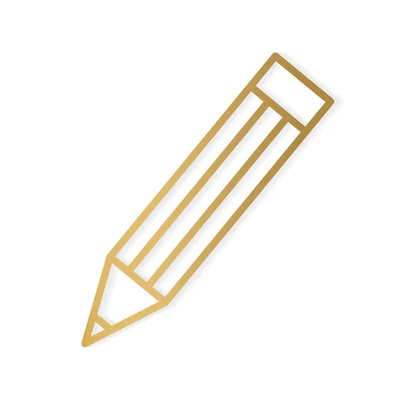 Gouden potlood icon- vector illustratie — Stockvector